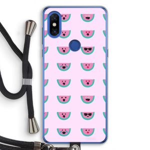 Smiley watermeloenprint: Xiaomi Mi Mix 3 Transparant Hoesje met koord