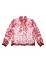 Dolce & Gabbana Kids blouse en soie à imprimé Majolica - Rouge - thumbnail