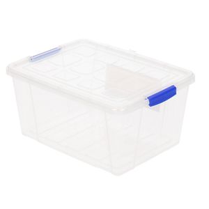 1x Opbergbakken/organizers met deksel 16 liter 40 cm transparant - Opbergbox