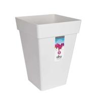 Vierkante hoge bloempot 30 - Wit - Elho Loft Urban - 100% gerecycled - thumbnail