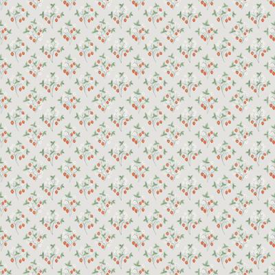 Dutch Wallcoverings Rosenlycka - Strawberries Beige/Red - Beige/Rood