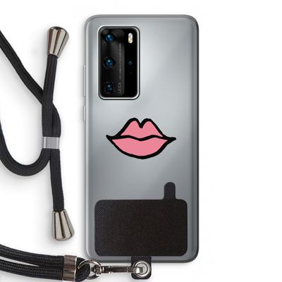 Kusje: Huawei P40 Pro Transparant Hoesje met koord