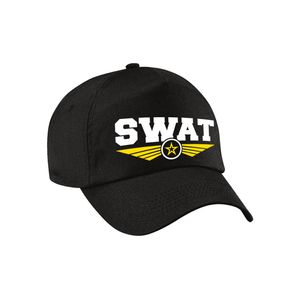 Politie SWAT arrestatieteam pet / baseball cap zwart voor volwassenen - Verkleedhoofddeksels
