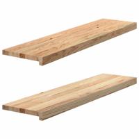 VidaXL Vensterbanken 2 st onbehandeld 100x30x2 cm massief eikenhout