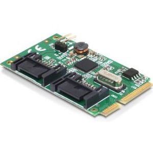 Delock 95233 Mini PCIe I/O PCIe volledige grootte 2 x SATA 6 Gb/s