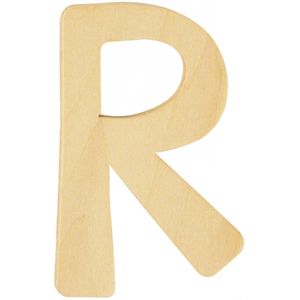 Houten letter R 6 cm