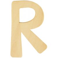 Houten letter R 6 cm   -