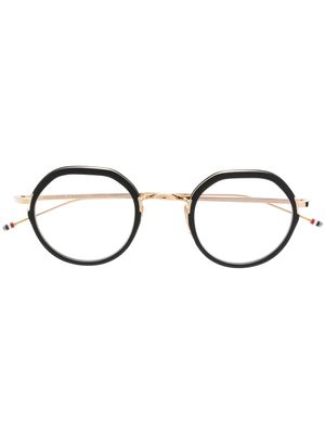 Thom Browne Eyewear lunettes de vue à monture ovale - Or