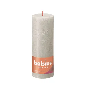 Bolsius Rustiko Shine kaars Cylinder Grijs 1 stuk(s)