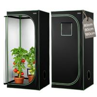 VEVOR kweektent, 80x80x180 cm, kweekkast van 600D, sterk reflecterend mylar, binnenplantentent met observatievenster, grondbak en ritssluiting, kweektent voor fruit, bloemen en groenten in de kas
