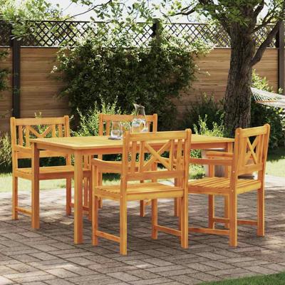 Tuinstoel 4 pcs Bruin 56 x 56 x 90 cm Massief acaciahout