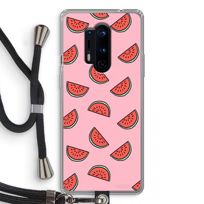 Watermeloen: OnePlus 8 Pro Transparant Hoesje met koord