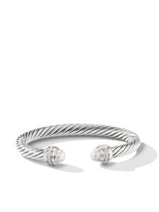 David Yurman bracelet en argent sterling Cable Classics serti de perles et de diamants