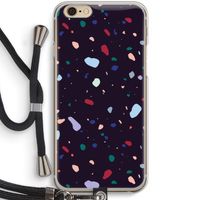 Dark Rounded Terrazzo: iPhone 6 / 6S Transparant Hoesje met koord