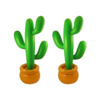 Opblaasbare cactus - 4x stuks - 87 cm - decoraties - versiering - Mexico of Tropische Hawaii thema -