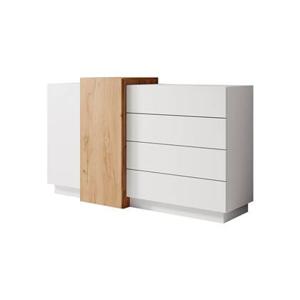 Meubella Dressoir Three - Wit - Eiken - 160 cm