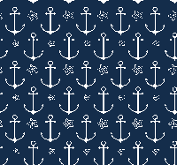 Anker patroon donkerblauw behang