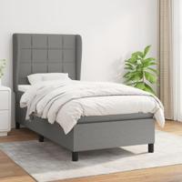 Boxspring met matras stof donkergrijs 100x200 cm