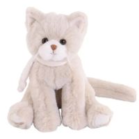 Bukowski pluche kat/poes knuffeldier - creme wit - zittend - 25 cm