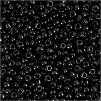 Creativ Company Rocailles, d 3 mm, afm 8/0, gatgrootte 0,6-1,0 mm, zwart, 500 gr/ 1 doos
