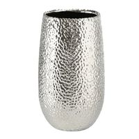 Cilinder vaas / bloemenvaas zilver 31 cm   -
