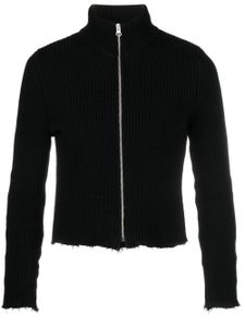 MM6 Maison Margiela cardigan en coton nervuré - Noir