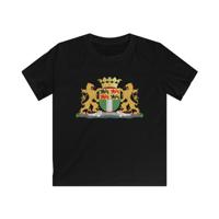 T-shirt regular zwart - Wapen van Rotterdam - logo voor groot