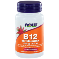 NOW B12 1000mcg en Foliumzuur Kauwtabletten - thumbnail