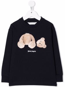 Palm Angels Kids haut Teddy Bear à logo imprimé - Bleu