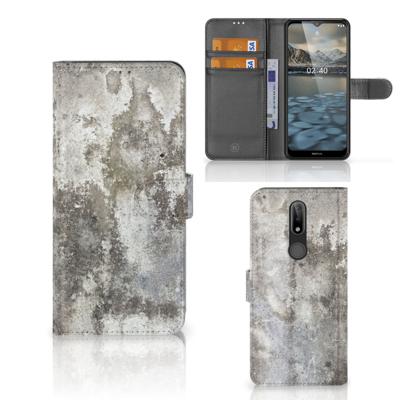 Nokia 2.4 | Bookcase | Beton Print | Portemonnee hoesje