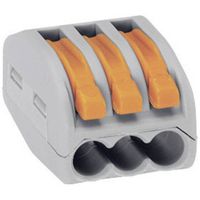 WAGO 222 Lasklem Flexibel: 0.08-4 mm² Massief: 0.08-2.5 mm² Aantal polen: 3 5 stuk(s) Grijs, Oranje - thumbnail