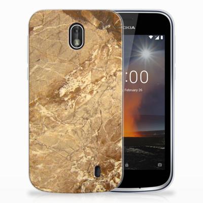 Nokia 1 | TPU | Siliconen hoesje | Marmer Creme