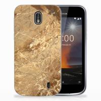 Nokia 1 | TPU | Siliconen hoesje | Marmer Creme
