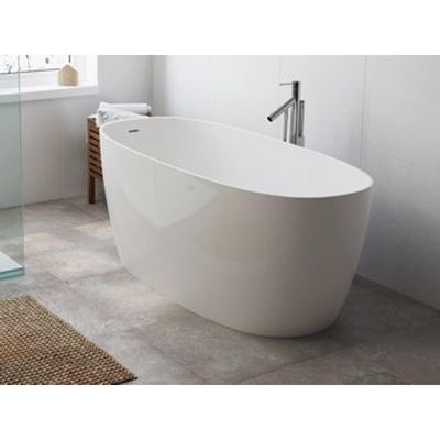 Plieger Ceno vrijstaand bad mineraalsteen met geïntegreerde overloop 160x70x61 cm mat wit 628100161133