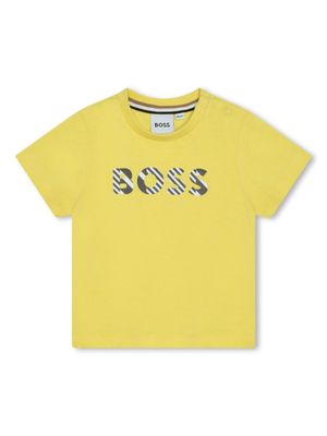 BOSS Kidswear t-shirt en coton à logo imprimé - Jaune