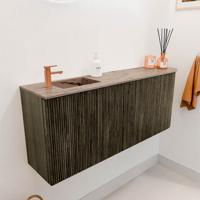 Toiletmeubel Mondiaz Joya Dlux | 101.6 cm | Meubelkleur Shadow | Faye wastafel Arena Wasbak Links | 1 kraangat