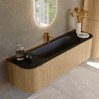 Badmeubel Mondiaz Kurve | 160 cm | Meubelkleur Oak | Wastafelkleur Urban | Midden spoelbak | 1 kraangat