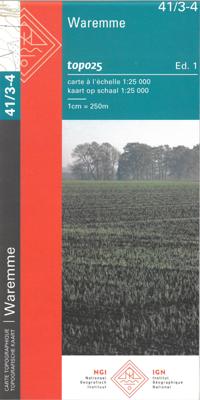 Wandelkaart - Topografische kaart 41/3-4 Topo25 Waremme | NGI - Nationaal Geografisch Instituut