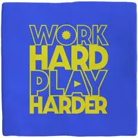 Plenty Gifts tegeltje keramiek work hard play harder 10x10cm blauw