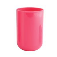 MSV Badkamer drinkbeker Porto - PS kunststof - fuchsia roze - 7 x 10 cm   -