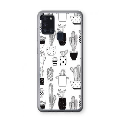 Cactusmotief: Samsung Galaxy A21s Transparant Hoesje