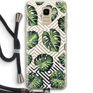 Geometrische jungle: Samsung Galaxy J6 (2018) Transparant Hoesje met koord