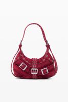 Kleine leren tas met riemen - RED - U
