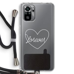Forever heart pastel: Xiaomi Redmi Note 10S Transparant Hoesje met koord