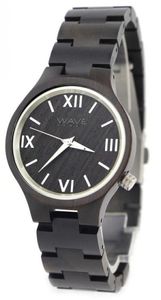 Wave hawaii Horloge Citizen Miyota dames 3,5 cm hout zwart