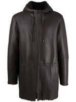 Desa Collection manteau n peau lainée à lien de resserrage - Marron