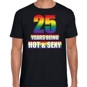 Hot en sexy 25 jaar verjaardag cadeau t-shirt zwart voor heren - Gay/ LHBT kleding / outfit