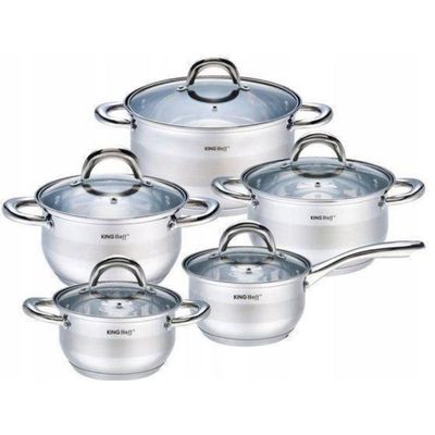 Kinghoff 1096 - Pannenset - 10 delig - RVS