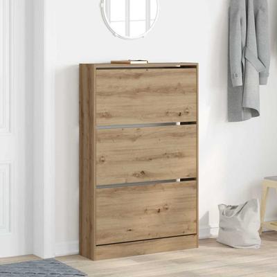Schoenenkast artisanaal eikenkleurig 80 x 21 x 125.5 cm