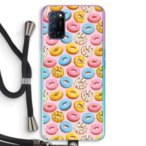 Pink donuts: Oppo A52 Transparant Hoesje met koord